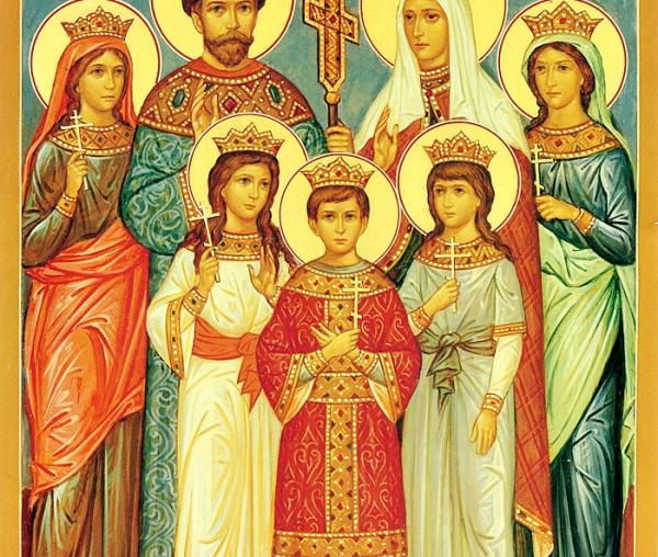 Sfinții Țari Mucenici Romanov: Nicolae și Alexandra și fiii lor Olga, Tatiana, Maria, Anastasia și Alexei