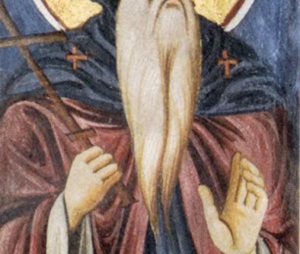 Sfântul Simeon Izvorâtorul de mir – frescă de la mănăstirea Vatopedi