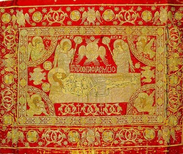 Epitaf - Secolele 14-15 d.Hr., Mănăstirea Stavronikita, Sfântul Munte Athos