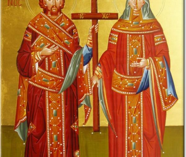 Sfinții Împărați, întocmai cu apostolii, Constantin și mama sa, Elena