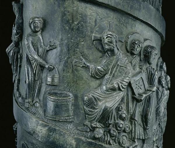 Sfânta Muceniţă Fotini Samarineanca - basorelief pe coloană de metal, Hildesheim, Germania