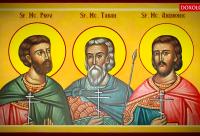 Troparul Sfinților Mucenici Tarah, Andronic și Prov