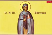 Troparul Sfintei Mari Mucenițe Anastasia