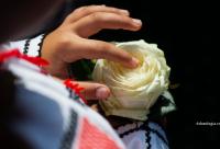 copil cu trandafir în mână