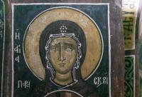 Icoană a Sfintei Parascheva de la Biserica Panaghia Asinou din Cipru, secolul al XIV-lea (1332-1333)