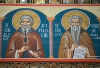 Frescă Sfinții Cuvioși Amfilohie și Chiriac - Biserica Sfântul Iulian din Tars Iași