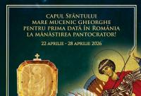 Cinstitul Cap al Sfântului Mare Mucenic Gheorghe, adus la Mănăstirea Pantocrator din Teleorman