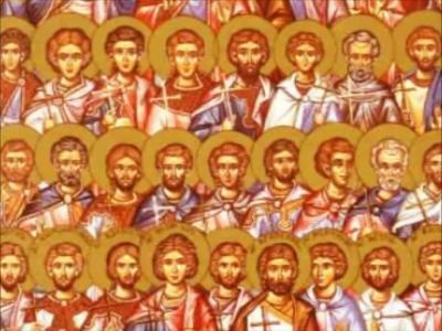 Troparul Sfințiilor 20.000 de Mucenici arși în Nicomidia (în limba greacă)