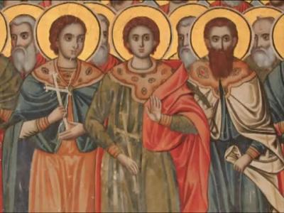 Troparul Sfințiilor 45 de Mucenici din Nicopolea Armeniei (în limba greacă)