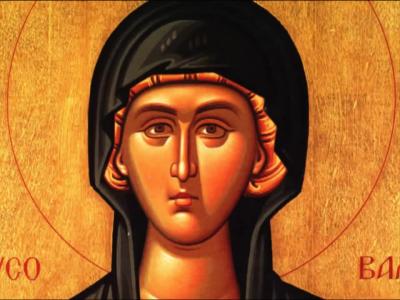 Troparul Sfintei Irina Hrisovalantou, care a primit mere din Rai