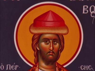 Troparul Sfântului Mare Mucenic Iacob Persul (în limba greacă)