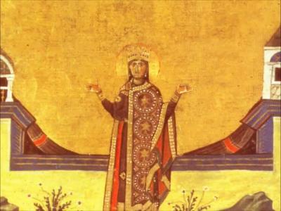 Troparul Sfintei Teofana Împărăteasa (în limba greacă)