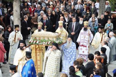 Procesiune cu moaştele Sfântului Cuvios Gheorghe, Mărturisitorul din Drama