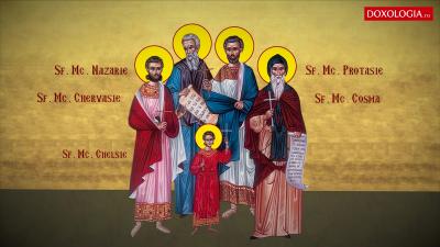 Troparul Sfinților Mucenici Nazarie, Ghervasie, Protasie și Chelsie