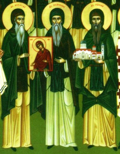 Sfinții Cuvioși Nichita, Ioan și Iosif, ctitorii Mănăstirii Nea Moni din Chios