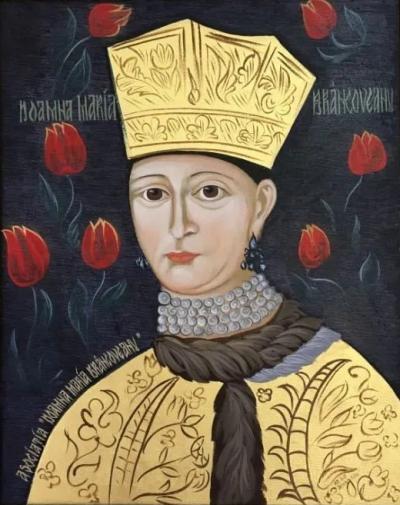 Portretul doamnei Maria Brâncoveanu realizat de iconograf Marieta Rotariu, 2018