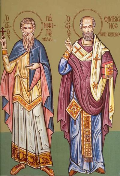 Sfântul Sfințit Mucenic Pamfil și Sfântul Flavian Arhiepiscopul Constantinopolului