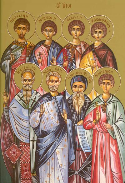 Sfinții Mucenici: Mavrichie, Antonie, Daniil, Apolonie, Leontie, Siluan, Sfântul Isidor, preotul, Cuviosul Antonie 