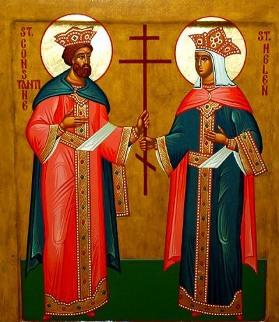 Sfinții Împărați, întocmai cu apostolii, Constantin și mama sa, Elena