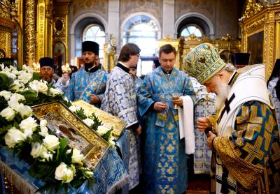 Preafericitul Patriarh al Moscovei și al întregii Rusii Chiril a oficiat Dumnezeiasca liturghie în Catedrala „Icoana Maicii Domnului din Kazan” Icoana Maicii Domnului din Kazan