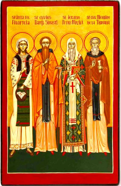 Sfinții Filofteia, Daniil Sihastru, Petru Movilă, Nicodim de la Tismana