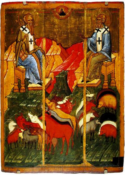Sfântul Ierarh Nicolae și Sfântul Ierarh Spiridon, Episcopul Trimitundei