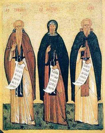 Sfinții Cuvioși Eftimie cel Mare, Antonie cel Mare și Sava cel Sfințit