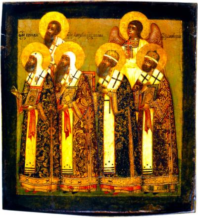 Sfinții Ierarhi ai Moscovei Petru, Alexie, Iona și Filip - secolul al XVII-lea