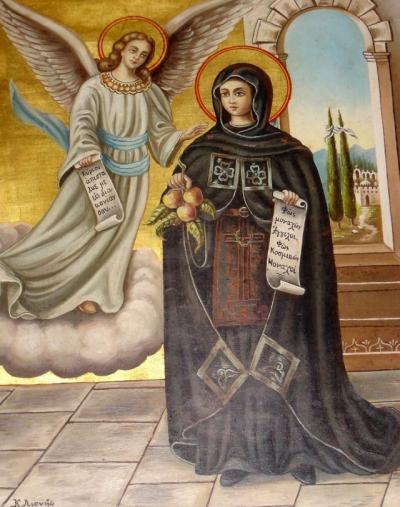 Sfânta Irina Hrisovalantou, care a primit mere din Rai