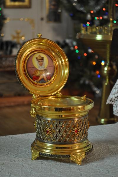 Raclă cu părticele din moaștele Sfintei Teofana, împărăteasa