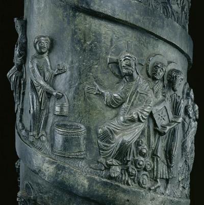 Sfânta Muceniţă Fotini Samarineanca - basorelief pe coloană de metal, Hildesheim, Germania