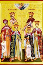 Sfinții Martiri Brâncoveni: Constantin Vodă cu cei patru fii ai săi, Constantin, Ștefan, Radu și Matei, și sfetnicul Ianache